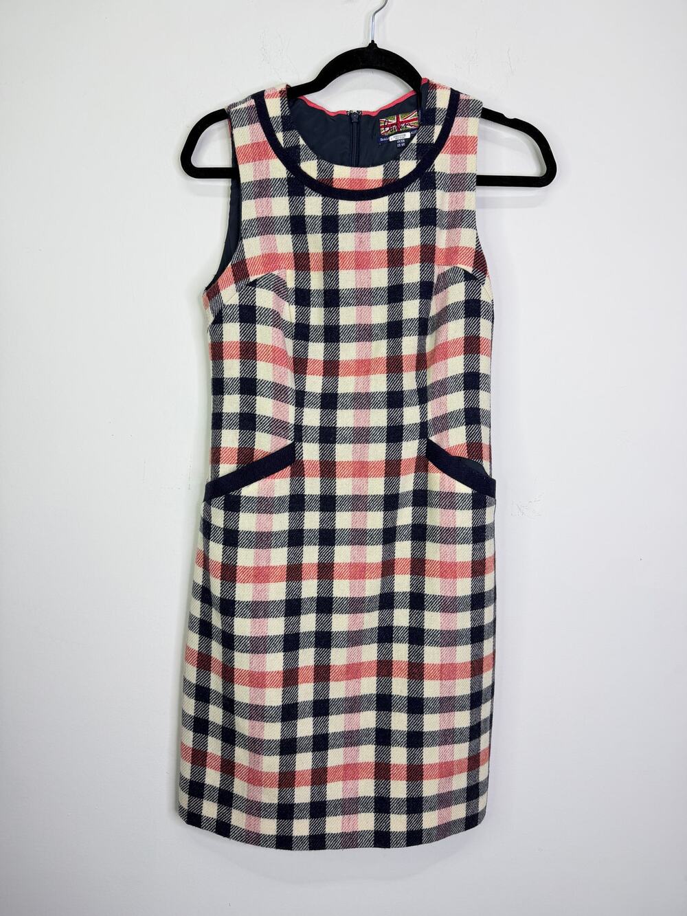 Boden British Tweed by Mallalieus Shift Dress Tartan Check Plaid Size 6